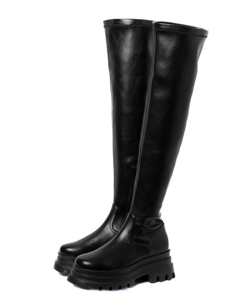 「R&E」 ロングブーツ S ブラック レディース_画像5