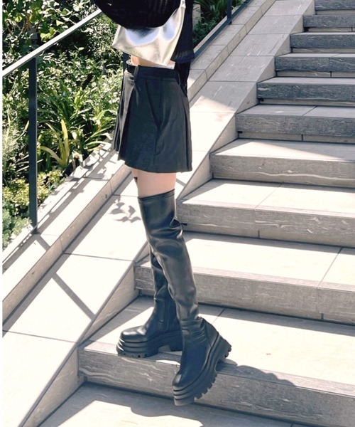 「R&E」 ロングブーツ S ブラック レディース_画像6