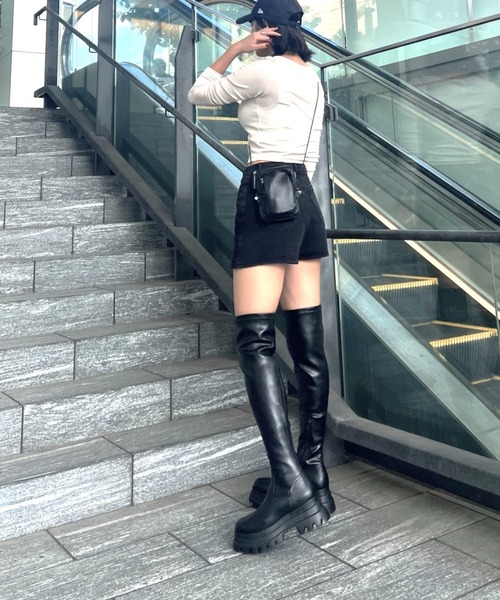 「R&E」 ロングブーツ S ブラック レディース_画像7