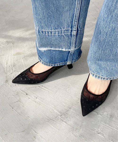 【美品】 LE TALON パンプス ポインテッド ラメ LE TALON（ル タロン） パンプス 「追加」5cmポインテットラメチュール