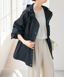 spick&span スピックアンドスパン フード ブルゾン ブラック M 美品 Spick＆Span（スピック アンド スパン） コート アウター 撥水ツイル
