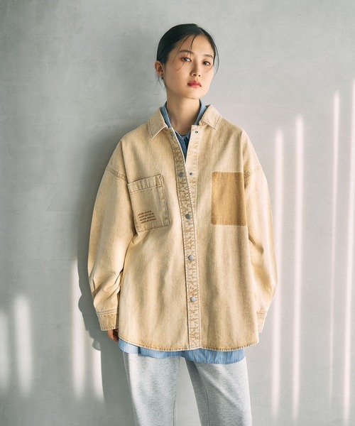 LEPSIM（レプシィム） ブラウス シャツ 刺繍BIGデニムシャツ 629846