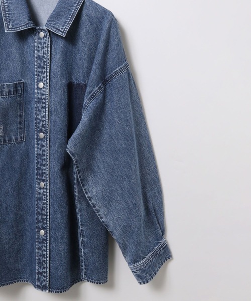 LEPSIM（レプシィム） ブラウス シャツ 刺繍BIGデニムシャツ 629846