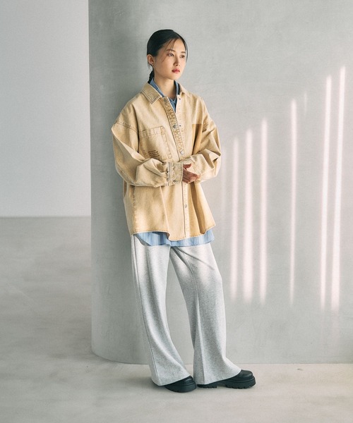 LEPSIM（レプシィム） ブラウス シャツ 刺繍BIGデニムシャツ 629846