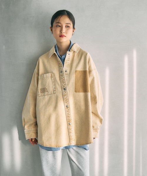 LEPSIM（レプシィム） ブラウス シャツ 刺繍BIGデニムシャツ 629846