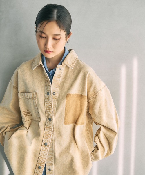 LEPSIM（レプシィム） ブラウス シャツ 刺繍BIGデニムシャツ 629846