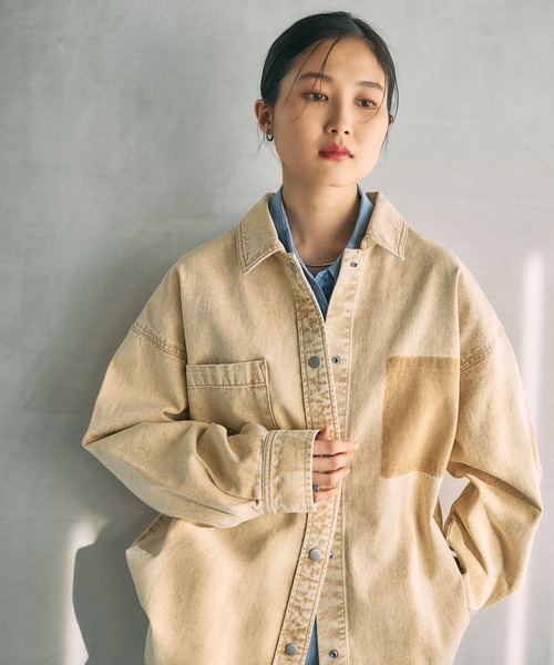 LEPSIM（レプシィム） ブラウス シャツ 刺繍BIGデニムシャツ 629846