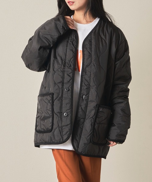 「UNIVERSAL OVERALL」 ノーカラージャケット MEDIUM ブラック レディース_画像5