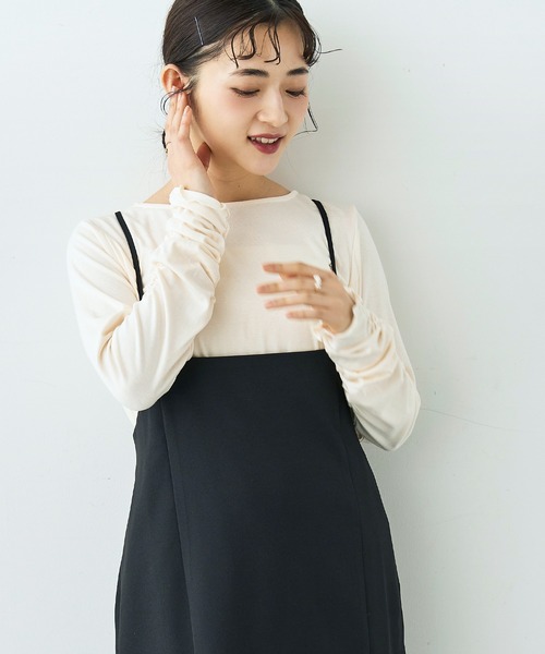 mil（ミル） tシャツ 袖口シャーリング デザイントップス「586103