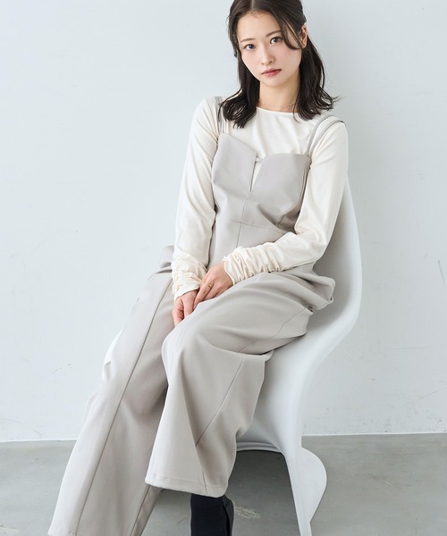 mil（ミル） tシャツ 袖口シャーリング デザイントップス「586103