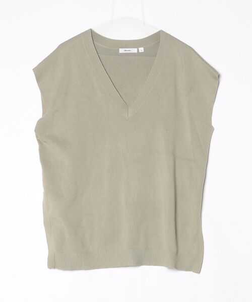 ニコアンド完売品ベスト niko and…（ニコアンド） ニットベスト MEDIUM グリーン レディース