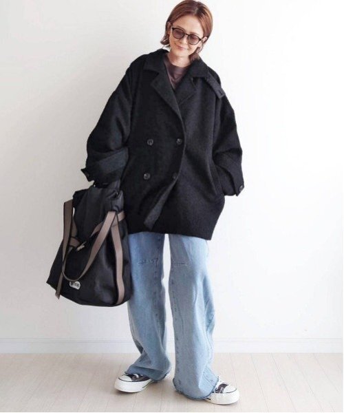 「notch.」 ピーコート M グレー レディース_画像3