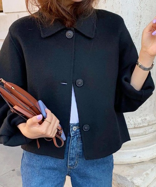 「Girly Doll」 「Doula Doula」ステンカラーコート L ブラック レディース_画像2