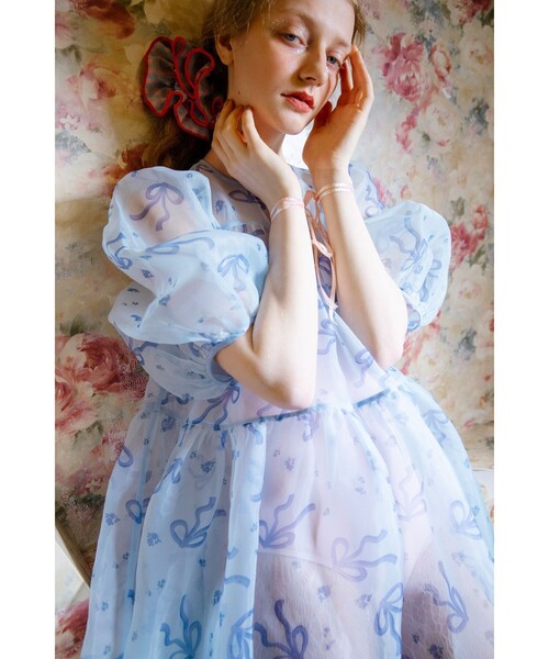 CAROLINA GLASER（カロリナ グレイサー） ワンピース リボンフラワー
