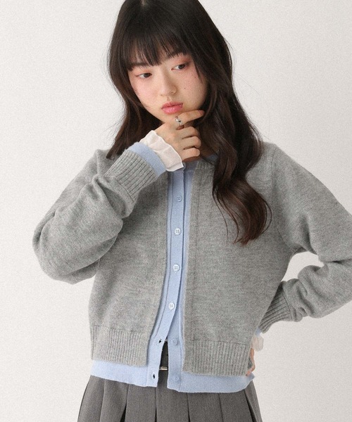 プラダ　フリル　カーディガン　ニットセーター Heather（ヘザー） ニット セーター レイヤード風フリルカーディガン