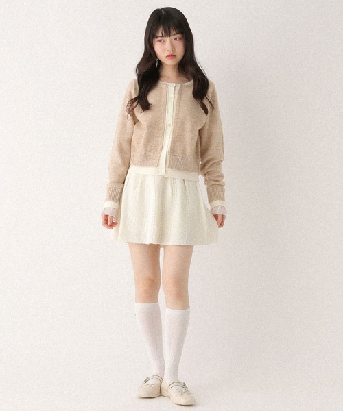Heather（ヘザー） ニット セーター レイヤード風フリルカーディガン