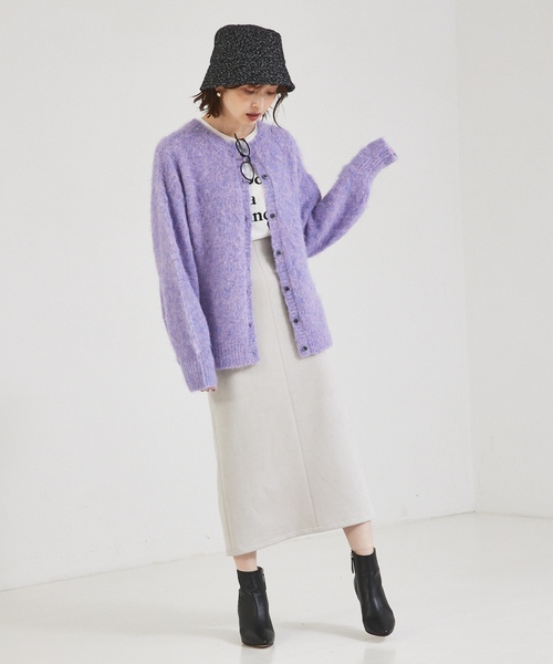 「abahouse mavie」 ニットカーディガン フリー ライトブルー レディース_画像6
