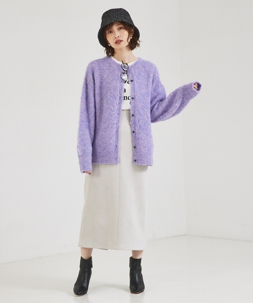 「abahouse mavie」 ニットカーディガン フリー ライトブルー レディース_画像7