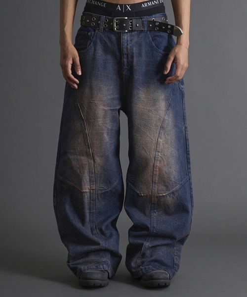 ANDER HUNK ブーツカットデニムパンツ SMALL ライトインディゴ ANDER HUNK ブーツカットデニムパンツ SMALL ライトインディゴ