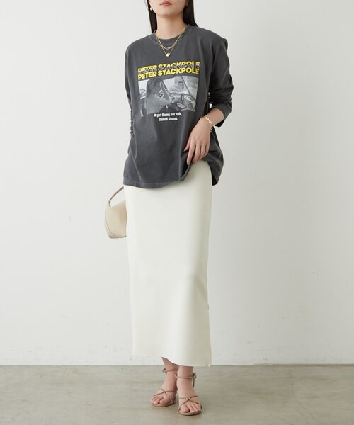 「LOUNGEDRESS」 タイトスカート LARGE ネイビー レディース_画像5