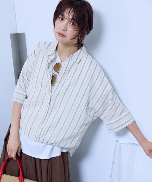 ANY（エニィ） リネンシャツ ブラウス シャツ 「新色追加