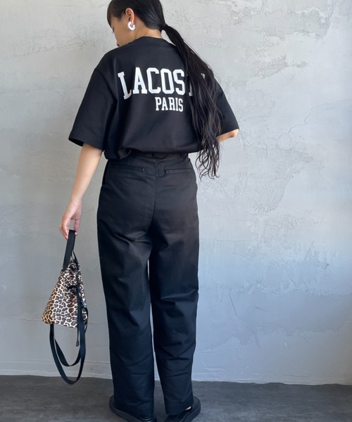 tシャツ 「LACOSTE/ラコステ」 ワンポイントロゴ バックプリントTシャツ レディース メンズの画像