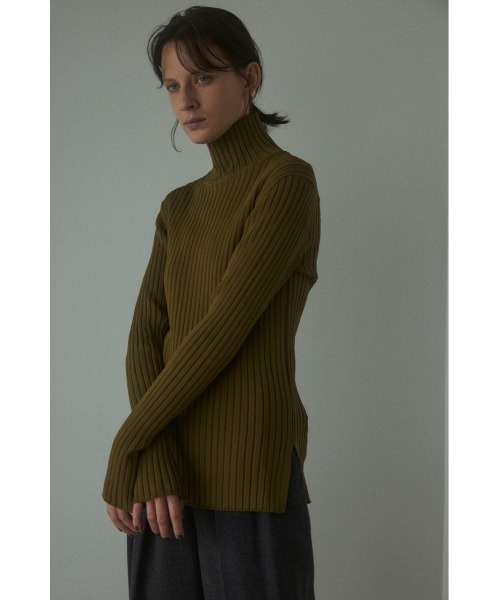 「BLACK BY MOUSSY」 タートルネックニット FREE ベージュ レディース_画像2