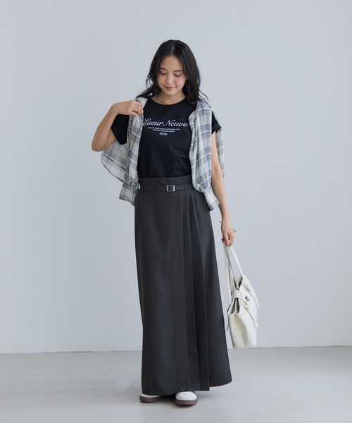 アシンメトリー プリーツ スカート インナーショート付き VIS（ビス） スカート アシンメトリープリーツスカート : ZOZOTOWN