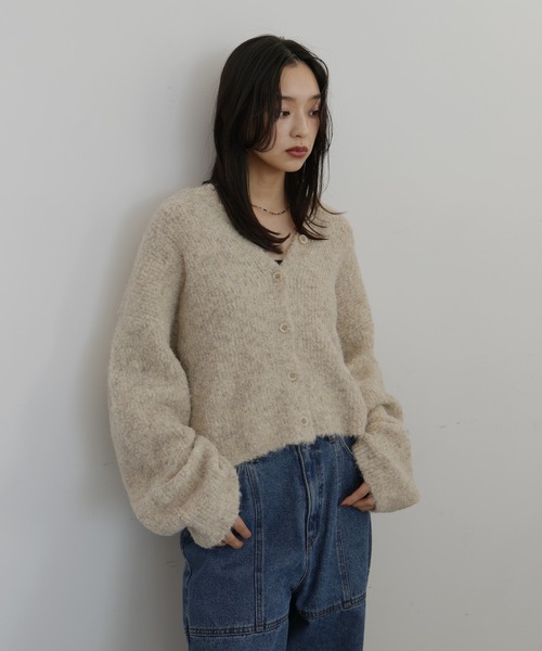 「hellam」 ニットカーディガン FREE グレー レディース_画像9