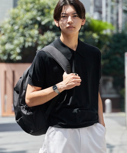 JOHN MEDLEY ネイビー ポロシャツ Lサイズ JOHN SMEDLEY（ジョンスメドレー） ポロシャツ メンズ レディース