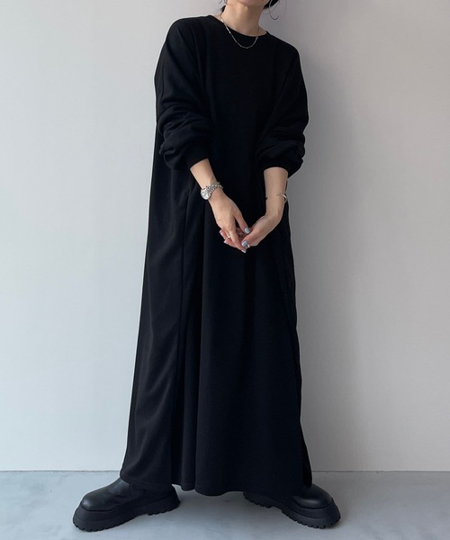 「wee9s」 長袖ワンピース SHORT グレー レディース_画像6
