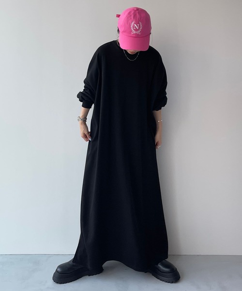 「wee9s」 長袖ワンピース SHORT グレー レディース_画像7