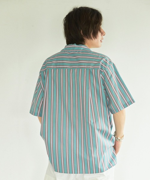 「PBLIM」 半袖シャツ LARGE サックスブルー レディース_画像8