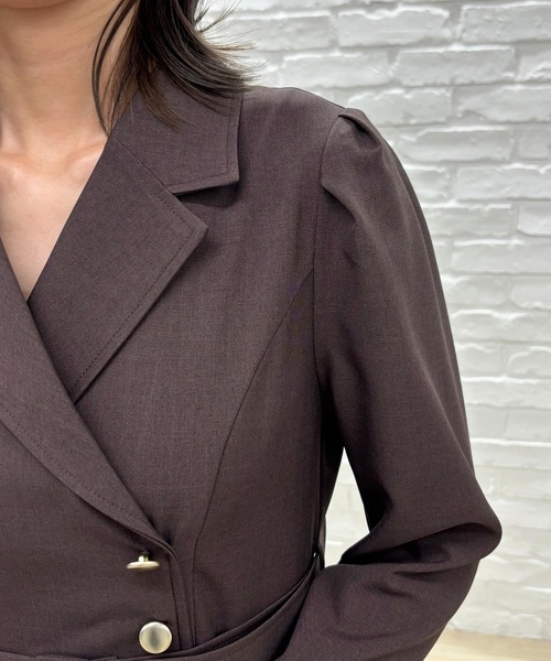 「31 Sons de mode」 長袖ワンピース S チャコールグレー レディースの画像
