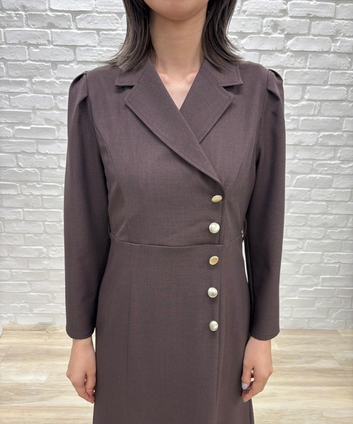 「31 Sons de mode」 長袖ワンピース S チャコールグレー レディースの画像