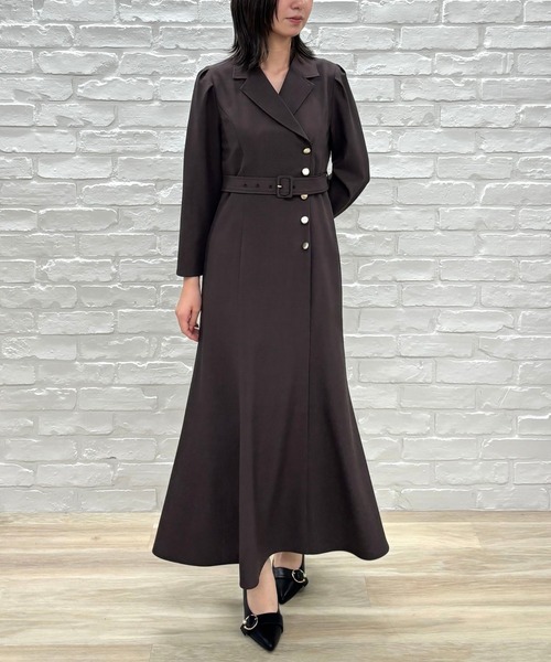 「31 Sons de mode」 長袖ワンピース S チャコールグレー レディースの画像