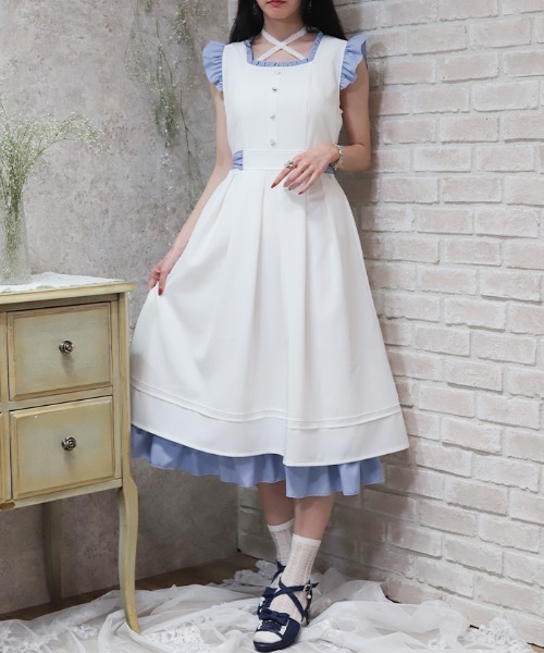 axes femme（アクシーズ ファム） ワンピース バイカラーフレア