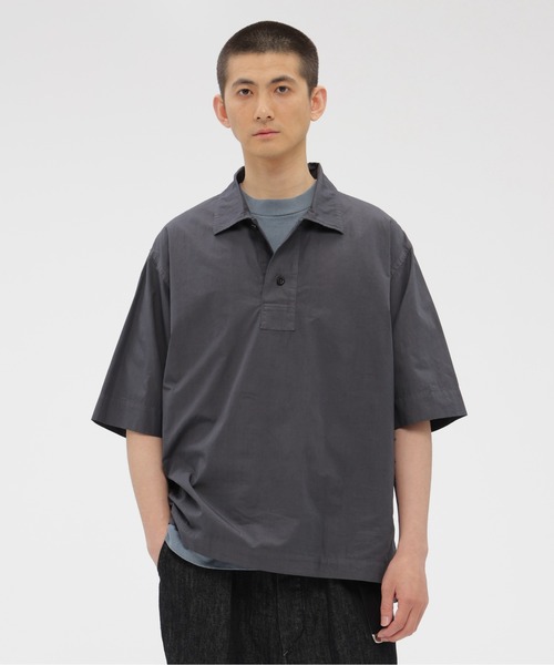 MHL.（エムエイチエル） シャツ 半袖 COMPACT COTTON POPLIN メンズ
