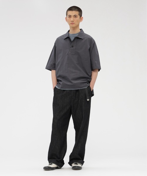 MHL.（エムエイチエル） シャツ 半袖 COMPACT COTTON POPLIN メンズ
