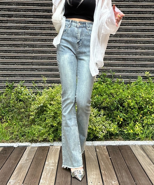 「SpRay」 デニムパンツ MEDIUM グレー レディース_画像8