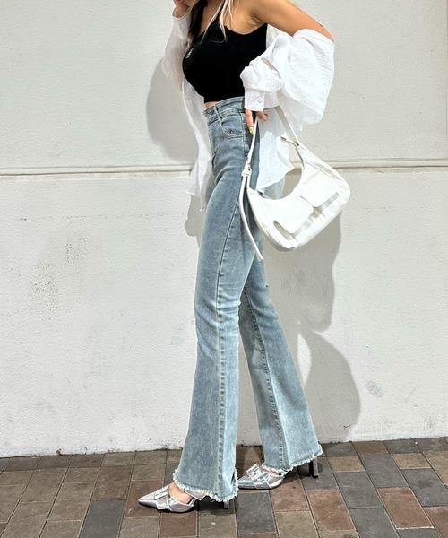 「SpRay」 デニムパンツ MEDIUM グレー レディース_画像9