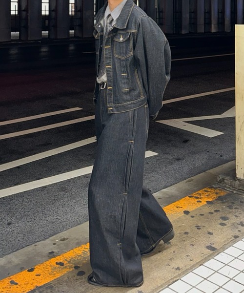 「INTER FACTORY」 デニムパンツ LARGE ブラック メンズ_画像3