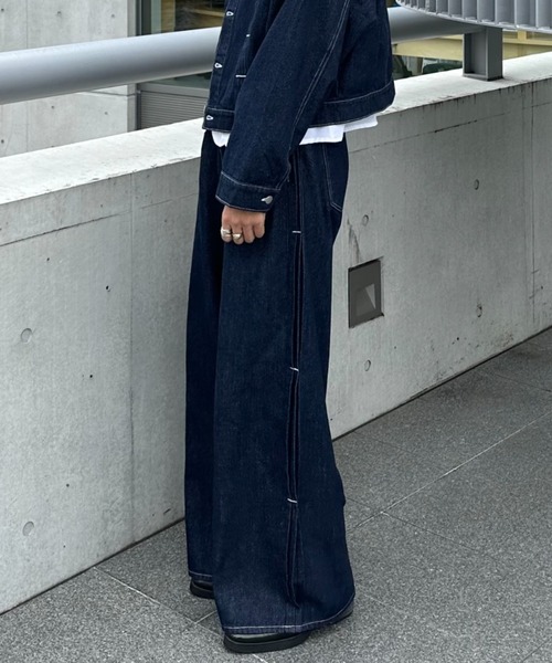 「INTER FACTORY」 デニムパンツ LARGE ブラック メンズ_画像6