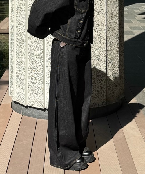 「INTER FACTORY」 デニムパンツ LARGE ブラック メンズ_画像8