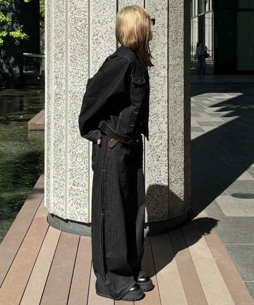 「INTER FACTORY」 デニムパンツ LARGE ブラック メンズ_画像9