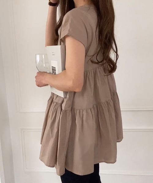 「FILLOU」 半袖ブラウス MEDIUM ブラック レディース_画像9