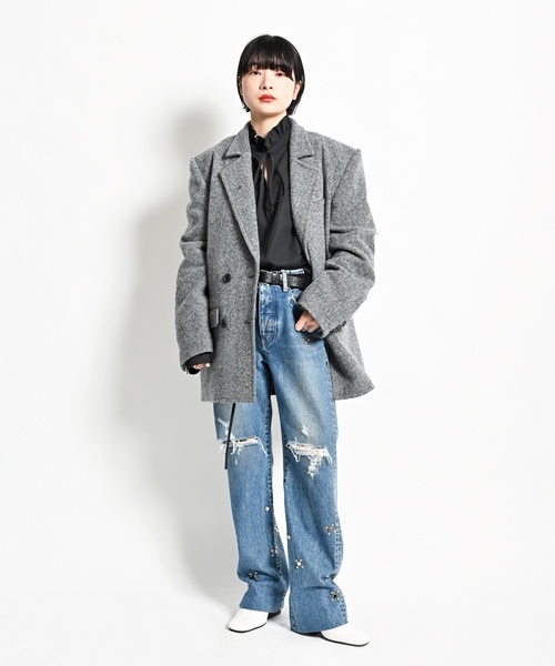 「CITYSHOP」 7分袖ブラウス FREE ブラック レディース_画像3