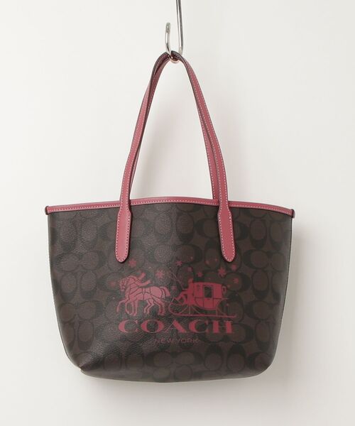 Coach トートバッグ ボストンバッグ　ブラウン茶色　ロゴ柄 COACH（コーチ） トートバッグ - ブラウン レディース : ZOZOTOWN