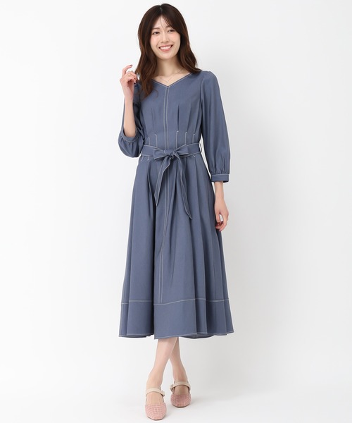 「MISCH MASCH」 7分袖ワンピース S ネイビー レディース_画像3