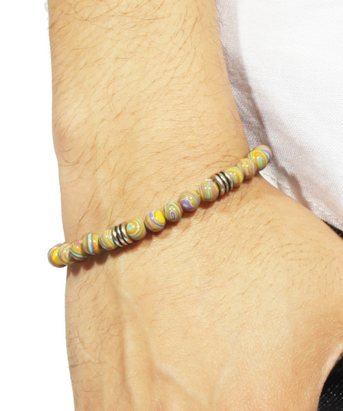 8 ブレスレット マーブル模様 天然石 ブレスレット メンズ レディース